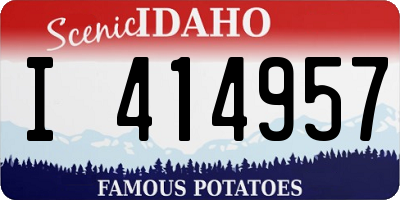 ID license plate I414957