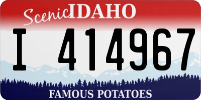 ID license plate I414967