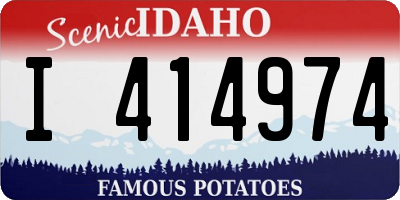 ID license plate I414974