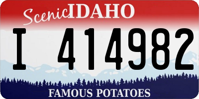 ID license plate I414982