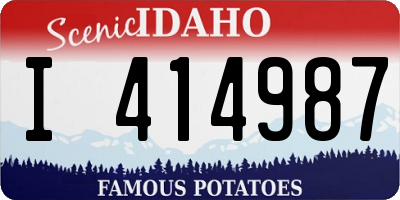 ID license plate I414987