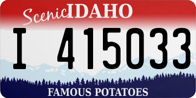 ID license plate I415033