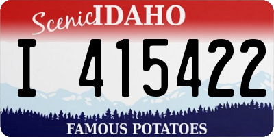 ID license plate I415422