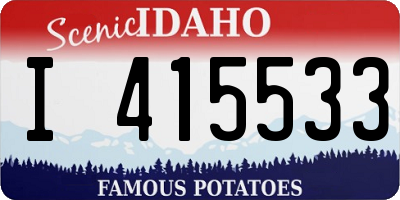 ID license plate I415533