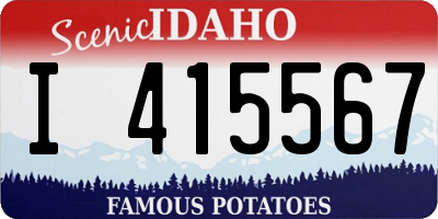 ID license plate I415567