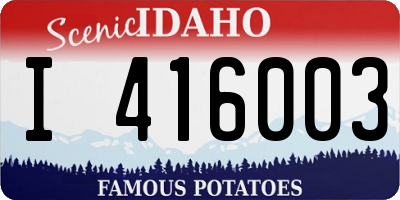 ID license plate I416003