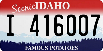 ID license plate I416007