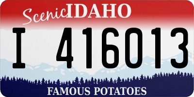 ID license plate I416013