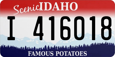 ID license plate I416018