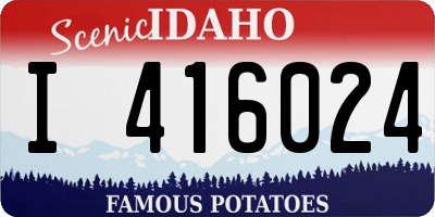 ID license plate I416024