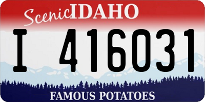 ID license plate I416031