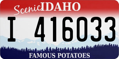 ID license plate I416033