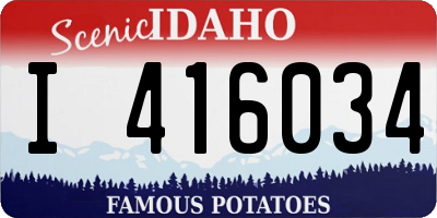 ID license plate I416034
