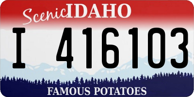 ID license plate I416103