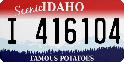 ID license plate I416104
