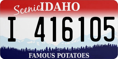 ID license plate I416105