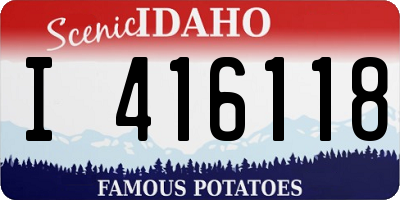 ID license plate I416118