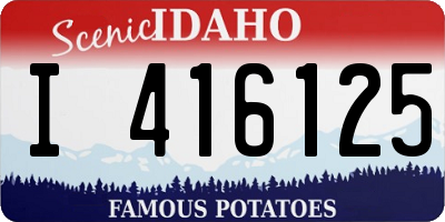 ID license plate I416125