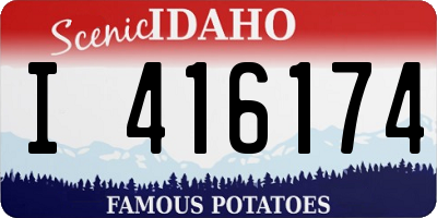 ID license plate I416174