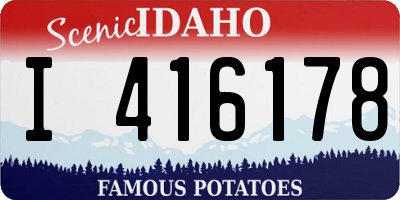 ID license plate I416178