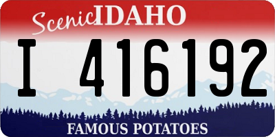 ID license plate I416192