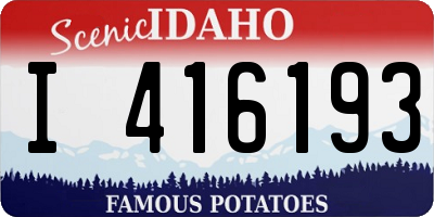 ID license plate I416193