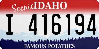 ID license plate I416194