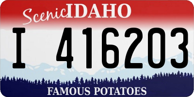 ID license plate I416203
