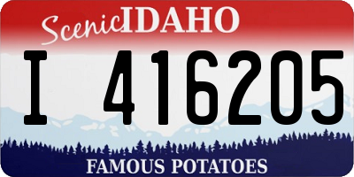 ID license plate I416205