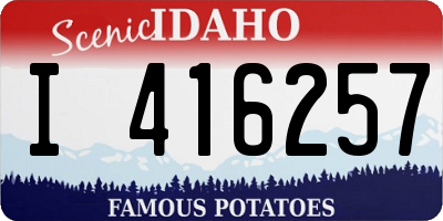 ID license plate I416257