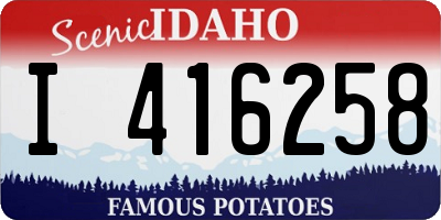ID license plate I416258