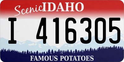 ID license plate I416305