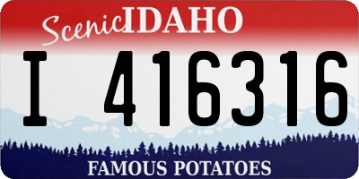 ID license plate I416316