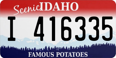 ID license plate I416335