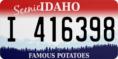 ID license plate I416398