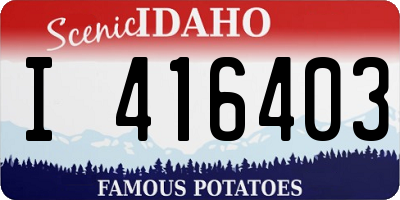 ID license plate I416403