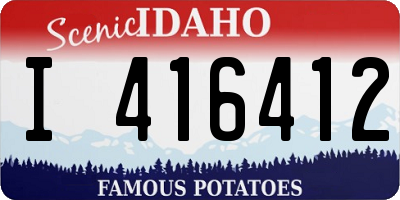 ID license plate I416412