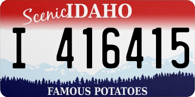 ID license plate I416415