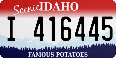 ID license plate I416445