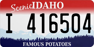 ID license plate I416504