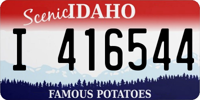 ID license plate I416544