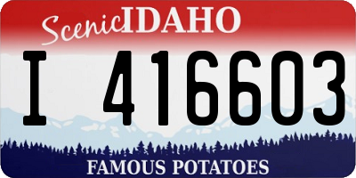 ID license plate I416603
