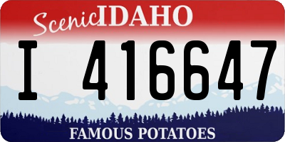 ID license plate I416647
