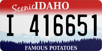 ID license plate I416651
