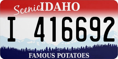 ID license plate I416692