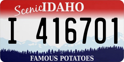 ID license plate I416701