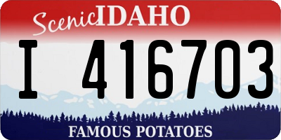 ID license plate I416703