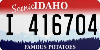 ID license plate I416704