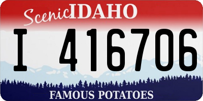 ID license plate I416706