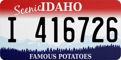 ID license plate I416726
